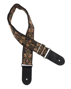 Gaucho Traditional Series guitar strap,2 inch jacquard jacquard weave, leather slips, multi colors7