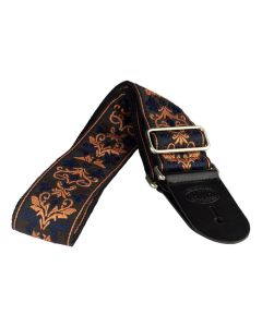 Gaucho Traditional Series guitar strap,2 inch jacquard jacquard weave, leather slips, multi colors8