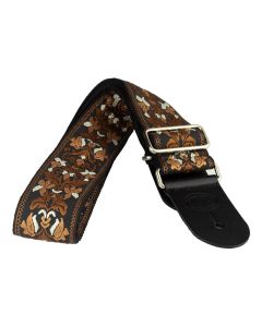 Gaucho Traditional Series guitar strap,2 inch jacquard jacquard weave, leather slips, multi colors9