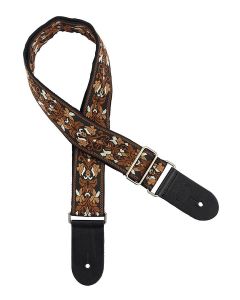 Gaucho Traditional Series guitar strap,2 inch jacquard jacquard weave, leather slips, multi colors9