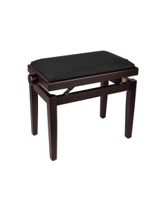 Boston piano bench with adjustable seat (55,5x32,5x48-56cm), glossy rosewood with black velvet seat