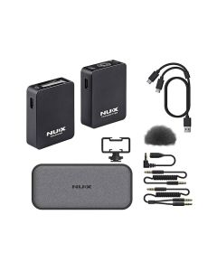 NUX Wireless 2.4GHz wireless vlog system, omnidirectional electret condenser microphone and receiver