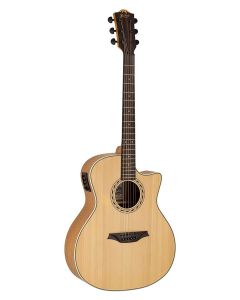 Bromo Appalachian Series auditorium guitar, cutaway with EQ, amara ebony fb, natural