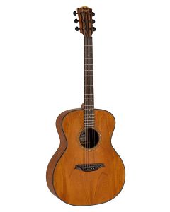 Bromo Tahoma Series auditorium guitar with solid mahogany top, amara ebony fb, natural