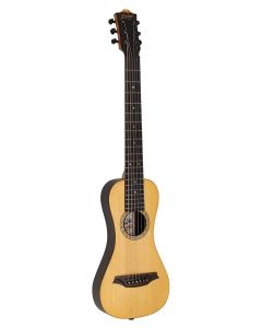 Bromo Rocky Mountain Series traveller guitar all solid tonewoods, amara ebony fb, natural, with strap and heavy duty bag