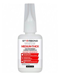 Starbond DW-500 white medium thick cyanoacrylic super glue, 1oz (28g)