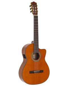 Salvador Student Series classic guitar cedar  sapele, glossy finish - with cutaway and Fishman Clasica II