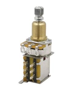 Hosco Japan 250K DPDT push-push audio taper potentiometer, 10mm bushing M9,5 (3/8"), metric or imperial knobs