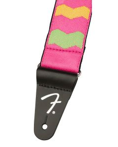 Fender Mononeon woven guitar strap neon pink