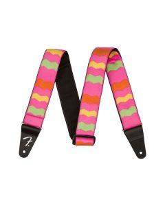 Fender Mononeon woven guitar strap neon pink