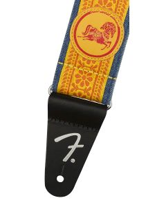 Fender George Harrison Dark Horse Floral guitar strap, orange, 2"