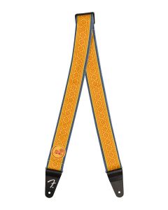 Fender George Harrison Dark Horse Floral guitar strap, orange, 2"