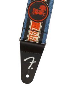 Fender George Harrison Dark Horse Logo guitar strap, blue/red, 2"