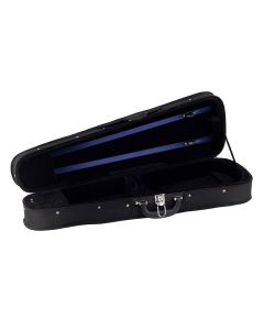 Leonardo Student series wooden violin case 4/4, shaped, 2 straps, black, black plush interior