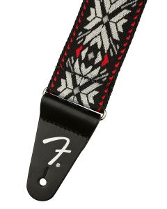 Fender 2" guitar strap, Pasadena woven, red snowflake