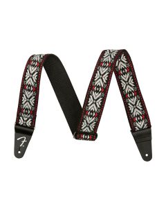 Fender 2" guitar strap, Pasadena woven, red snowflake