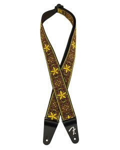 Fender 2" guitar strap, Pasadena woven, yellow wallflower