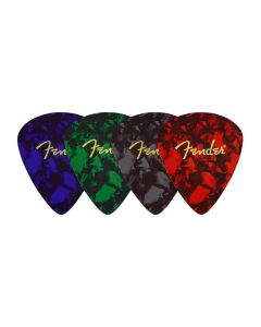 Fender pick shaped coasters, multi-coloured with logo, 4 pcs,