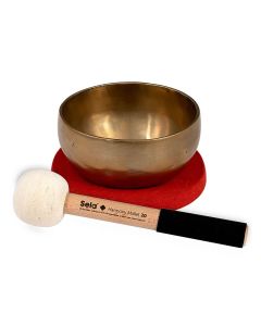 Sela brass singing bowl 12cm, with mallet - felt ring - cotton bag