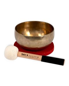 Sela brass singing bowl 15cm, with mallet - felt ring - cotton bag