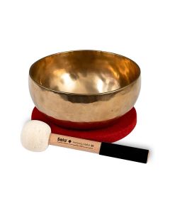 Sela brass singing bowl 19cm, with mallet - felt ring - cotton bag