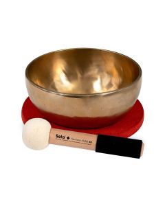 Sela brass singing bowl 22cm, with mallet - felt ring - cotton bag