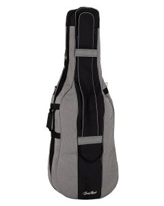 Boston cello bag 4/4, light grey, 19 mm. padded, 2 straps, various pockets