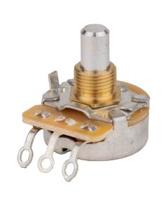 CTS USA potentiometer, short .250" bushing for pg mount, 3/8" diam. dished back, 250K vint. taper solid sha