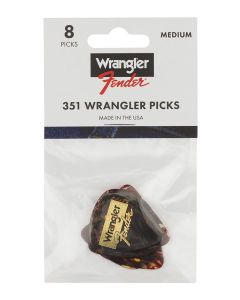 Fender Wrangler picks, 351 shape, tortoiseshell, 8-pack