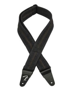 Fender Wrangler denim strap, washed black stitch