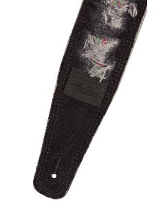 Fender Wrangler ripped denim strap, black