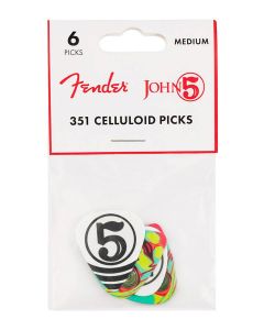 Fender John 5 picks, 351 shape, celluloid, 6-pack