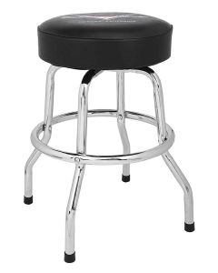 Fender Custom Shop chevron logo barstool, black/chrome, 24"