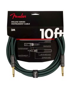 Fender Limited Edition Deluxe Series instrument cable, 10ft, sherwood green tweed