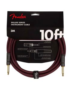 Fender Limited Edition Deluxe Series instrument cable, 10ft, oxblood tweed