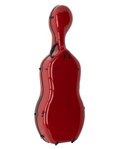 Leonardo Pro series cello case 4/4 full carbon, chili red/black carbon, 3,4kg