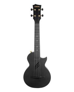 Cascha carbon fiber concert ukelele with softcase, strap and 3 picks, black