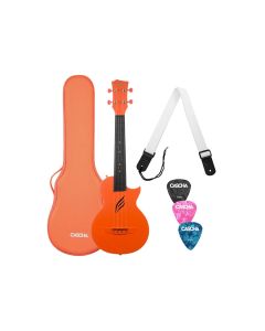 Cascha carbon fiber concert ukelele with softcase, strap and 3 picks, orange