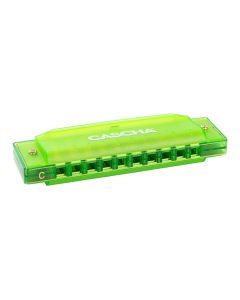 Cascha fun blues harmonica green, incl. hard case and flyer