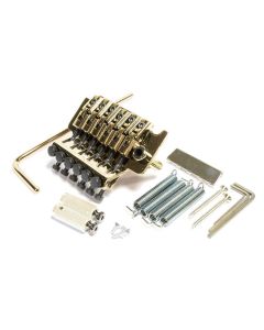 Gotoh locking tremolo, pitch 10,8 mm, 33mm steel block, steel saddles, gold