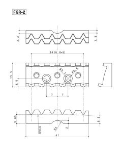 Gotoh locking nut, 41mm width, 34mm string spacing, top mount type, gold