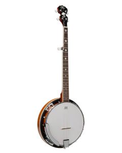 SX 5 string banjo, natural satin, with bag