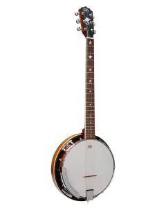 SX 6 string banjo, natural satin, with bag