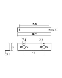 Hosco Japan preset control mounting bracket, for JM type guitar