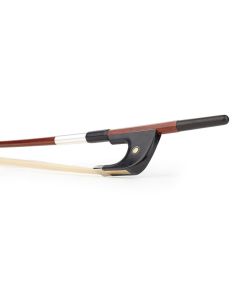 ELS German d. bass bow, 3/4, carbon fiber/pattern, round, ebony frog, parisian eye, nickel mounted