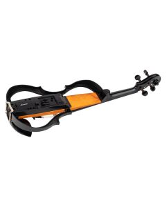 Leonardo electric violin with modern design, pre-amp, with bow, case, headphones, shoulder rest, natural