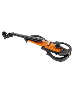 Leonardo electric violin with modern design, pre-amp, with bow, case, headphones, shoulder rest, natural