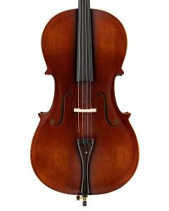 Leonardo Elementary series cello outfit 1/2, laminated with flamed back & sides, ebony fittings, bag and bow