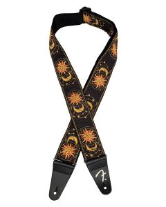 Fender American Vintage II woven guitar strap, sun & moon design, three-tone sunburst