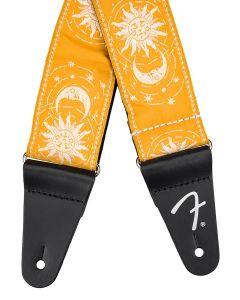 Fender American Vintage II woven guitar strap, sun & moon design, butterscotch blonde